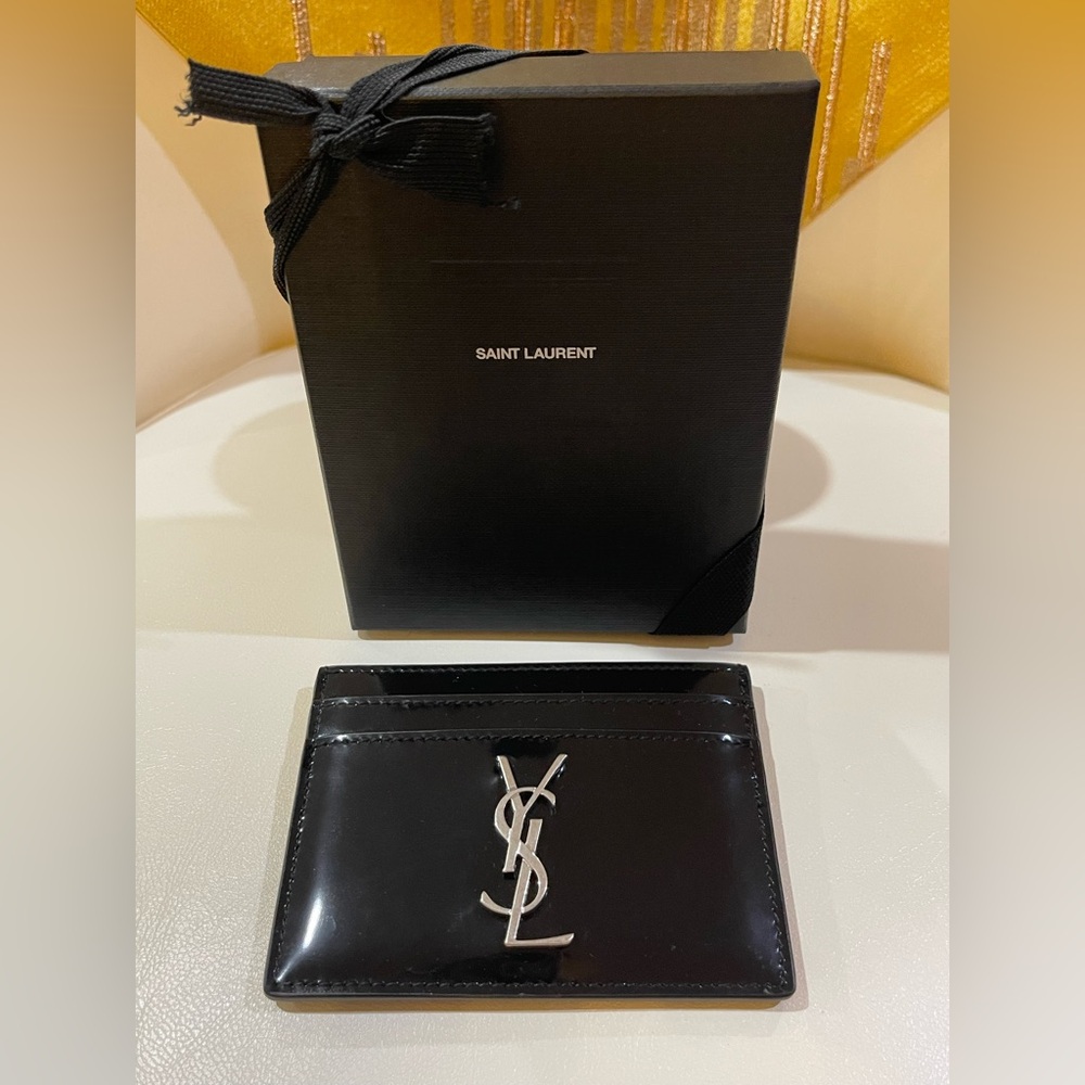 Saint Laurent Leather Black Card Holder - Picture 2 of 9